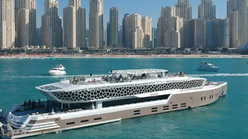Dubai Lotus Mega Yacht Dinner Cruise Tour with Private Transfers Day Tours in Dubai