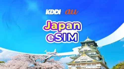Japan au KDDI 5G eSIM | Unlimited Data | TikTok & ChatGPT Available | Calendar-Day Billing | QR code in Tokyo