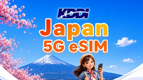 KDDI Japan 5G Local eSIM | Supports All AI/TikTok | Daily/Full-up Package | 100GB/day | 3-30 days | Calendar-Day Billing | QR code in Tokyo