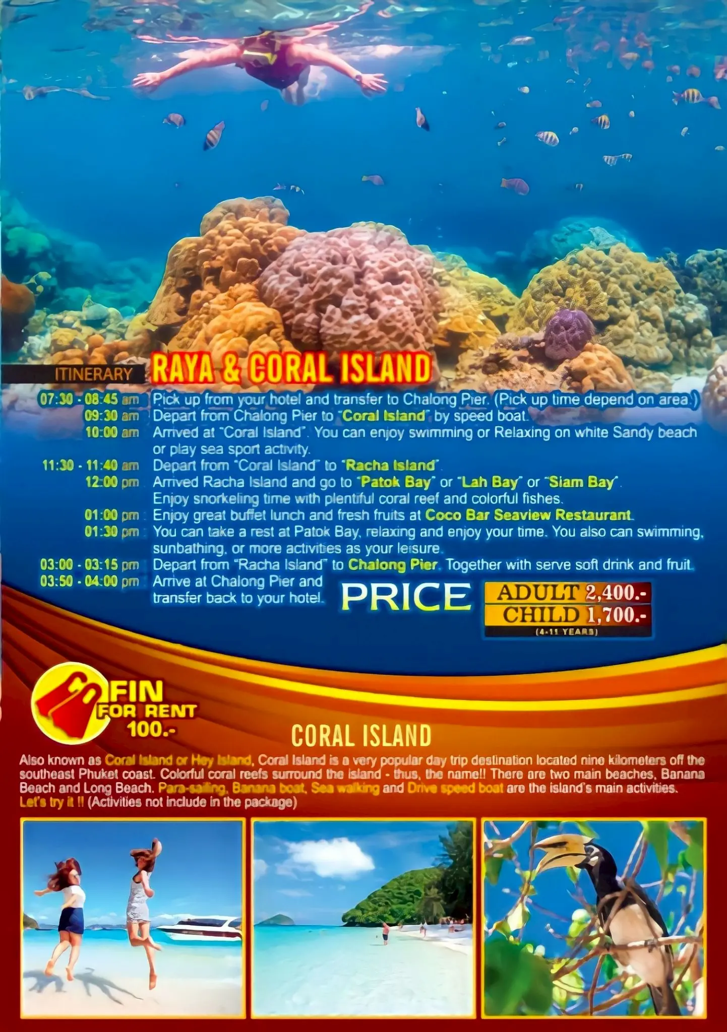 Day Trip Racha Island + Coral Island By Speedboat (Coco) in Phuket