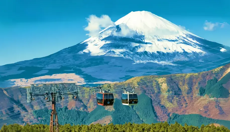 1-day tour to Mount Fuji and Hakone with visits to Lake Yamanaka, Lake Ashinoko, and Owakudani, including a complimentary ride on the Hakone Ropeway in Tokyo