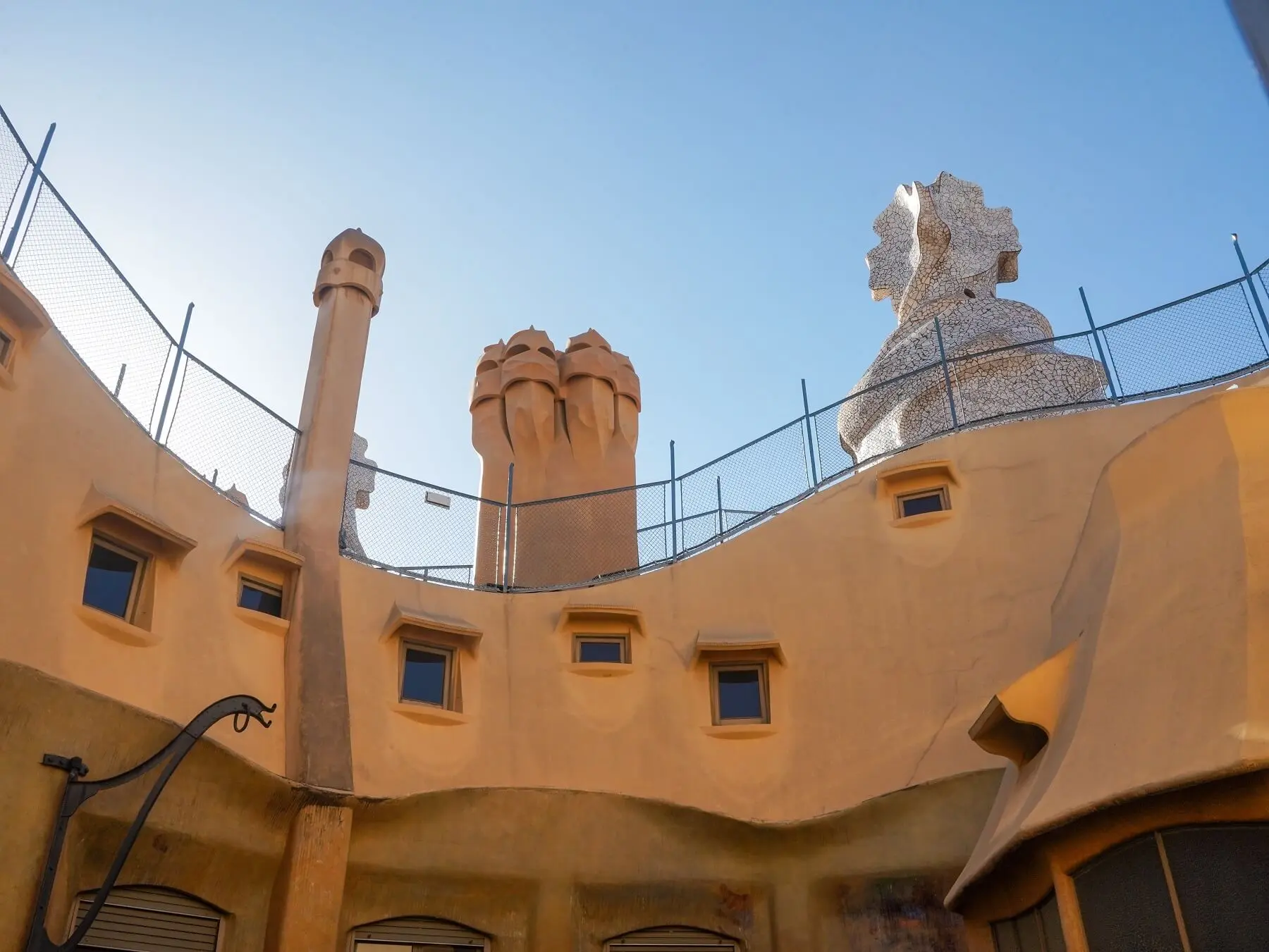 Entrance to Casa Mila or La Pedrera in Barcelona