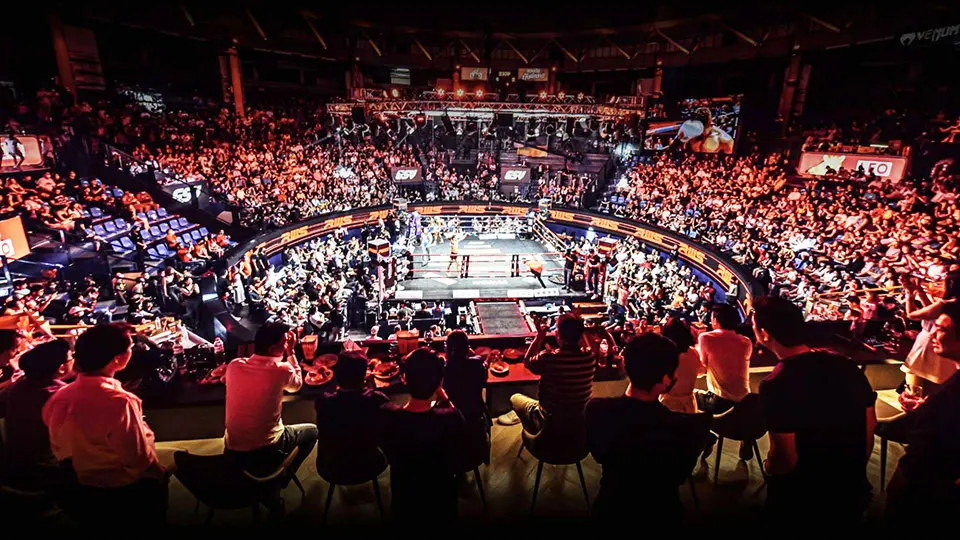 MuayThai Match at Rajadamnern Boxing Stadium in Bangkok
