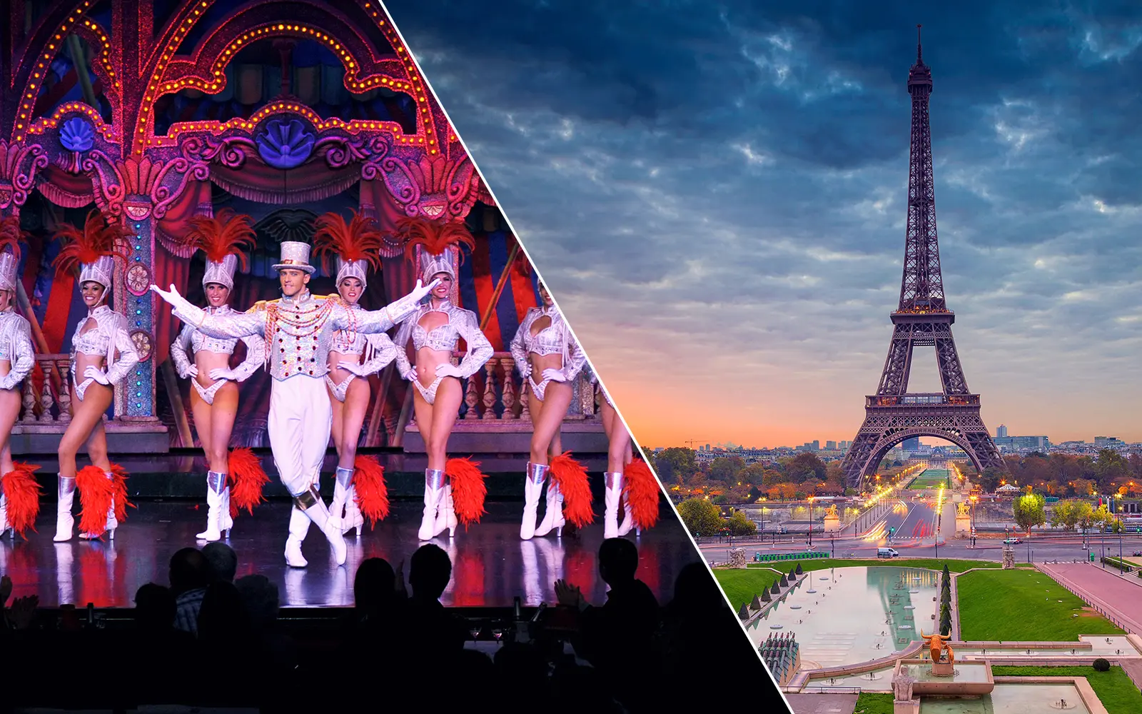 La Marina Dinner Cruise, Eiffel Tower by Night and Moulin Rouge Show + Transfers in Paris
