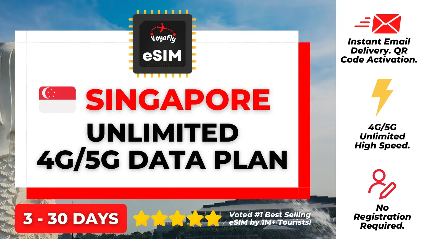 Singapore - Unlimited 4G/5G Data eSIM in Singapore