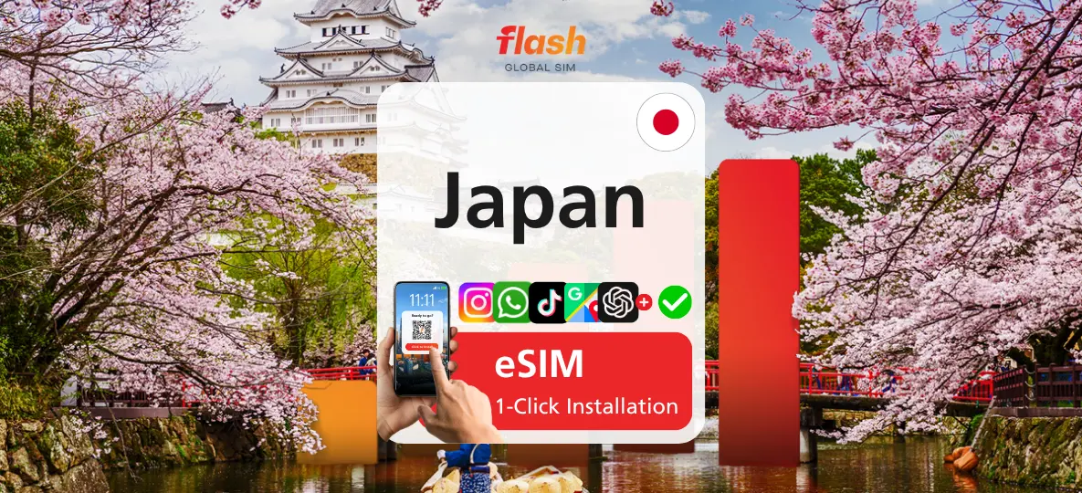 Japan eSIM Ultra 5G - Unlimited Data - 3-15 Days - Hotspot Supported - Flash Global SIM in Tokyo