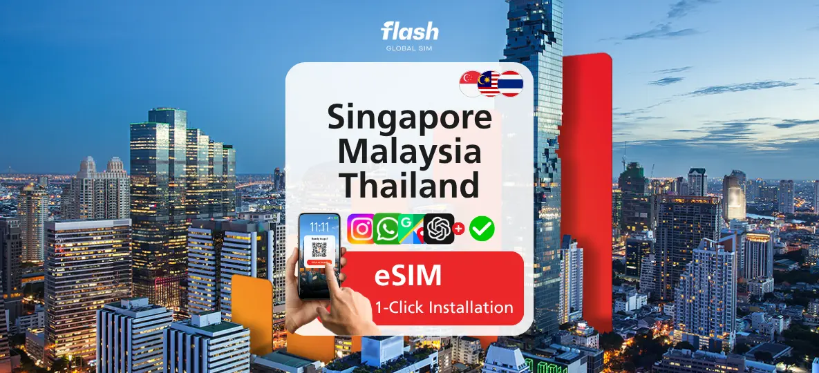 Singapore, Malaysia & Thailand eSIM 5G/LTE - Unlimited Data - Flash Global SIM in Singapore
