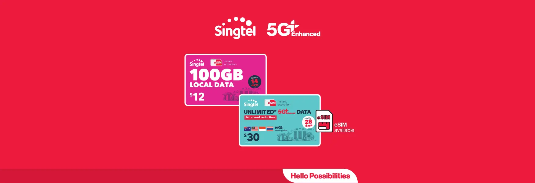 5G hi! Travel eSIM (Data Only) by Singtel in Singapore