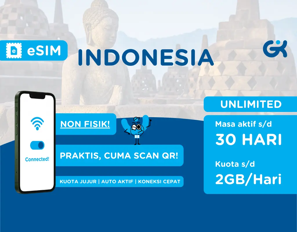 {INSTANT} eSIM Indonesia Telkomsel Unlimited | Travel SIM Indonesia Global Komunika in Jakarta