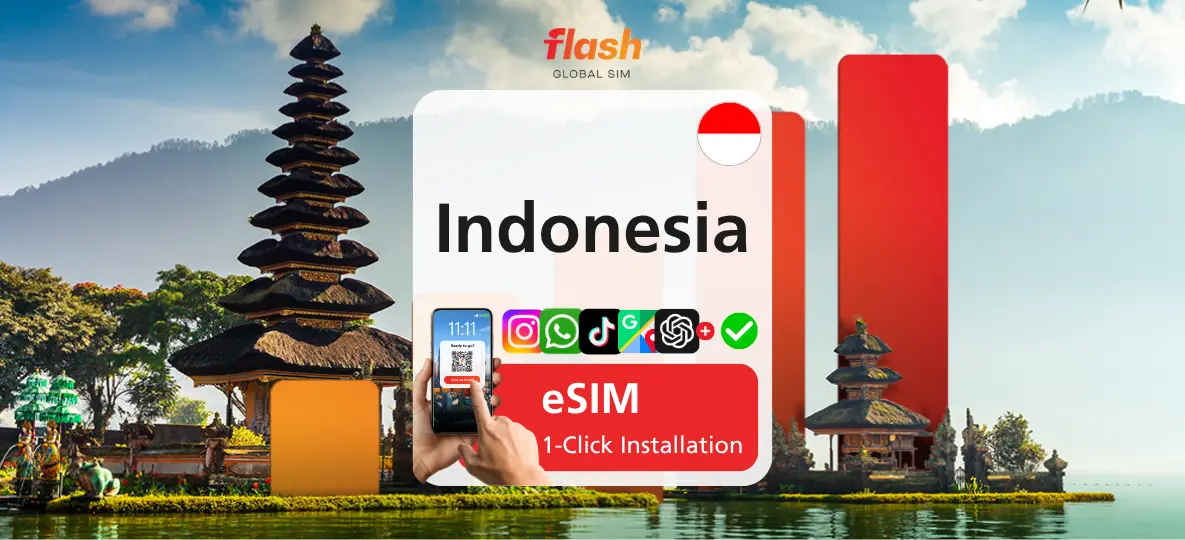 Indonesia eSIM 5G/LTE - Unlimited Data - Hotspot Supported - Flash Global SIM in Jakarta - Photo 2