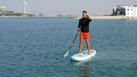 Stand Up Paddle Boarding (SUP) on The Palm Jumeirah - Rental for One Hour in Dubai