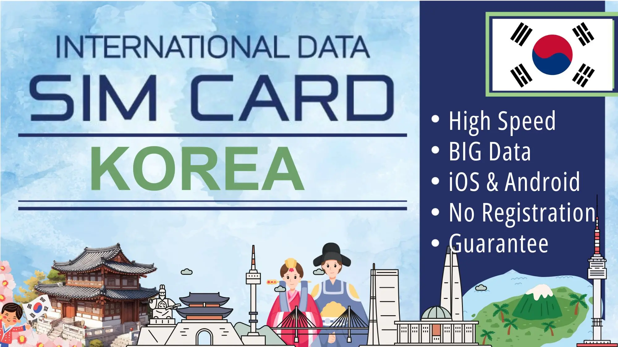 Sim Card Korea Data Plan - Tourist Simcard Internet Travel Package - Daily Data in Seoul