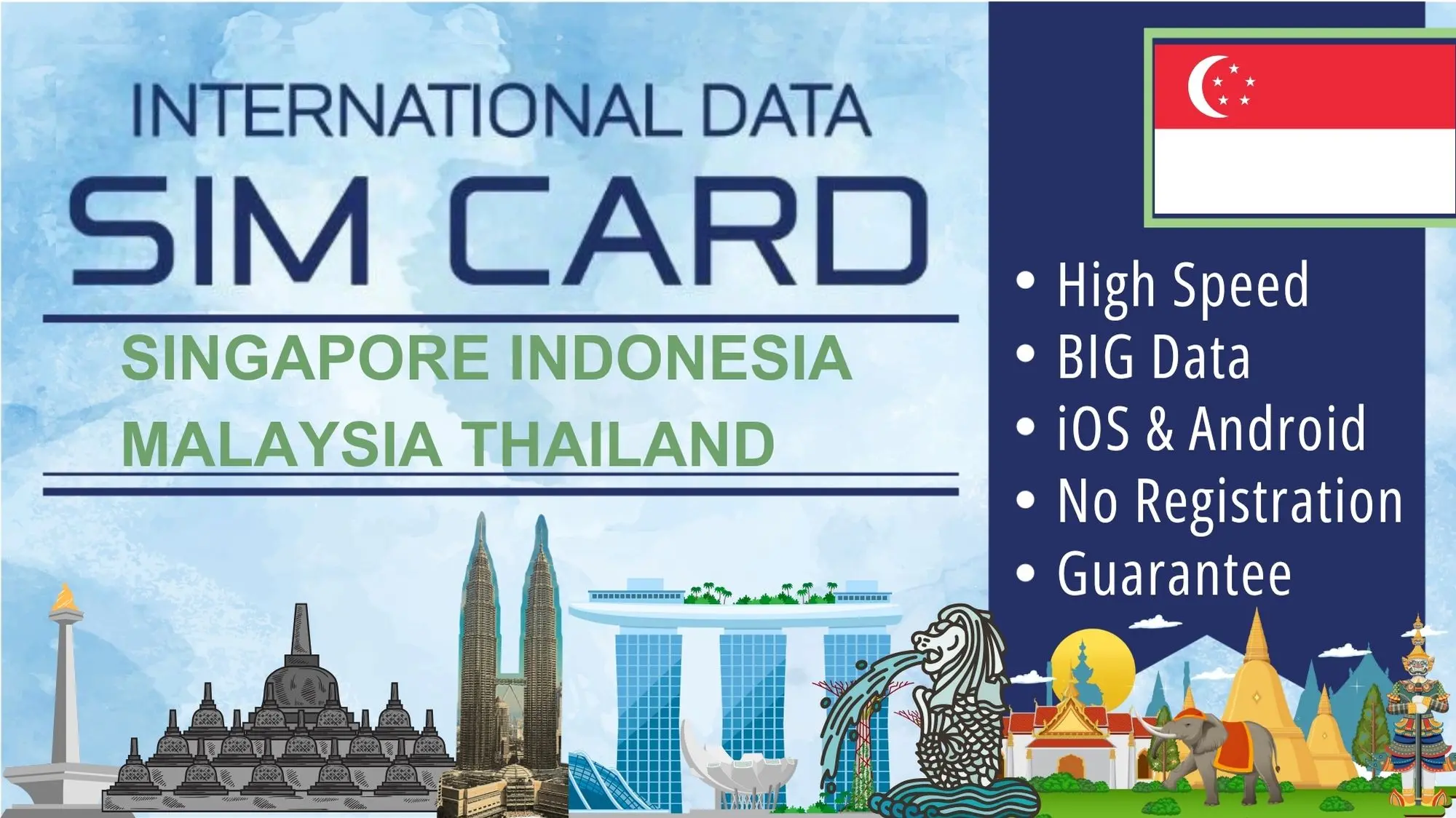 Sim Card Singapore Malaysia Indonesia Thailand Data Plan - Tourist Simcard Internet Travel Package - Total Data in Singapore