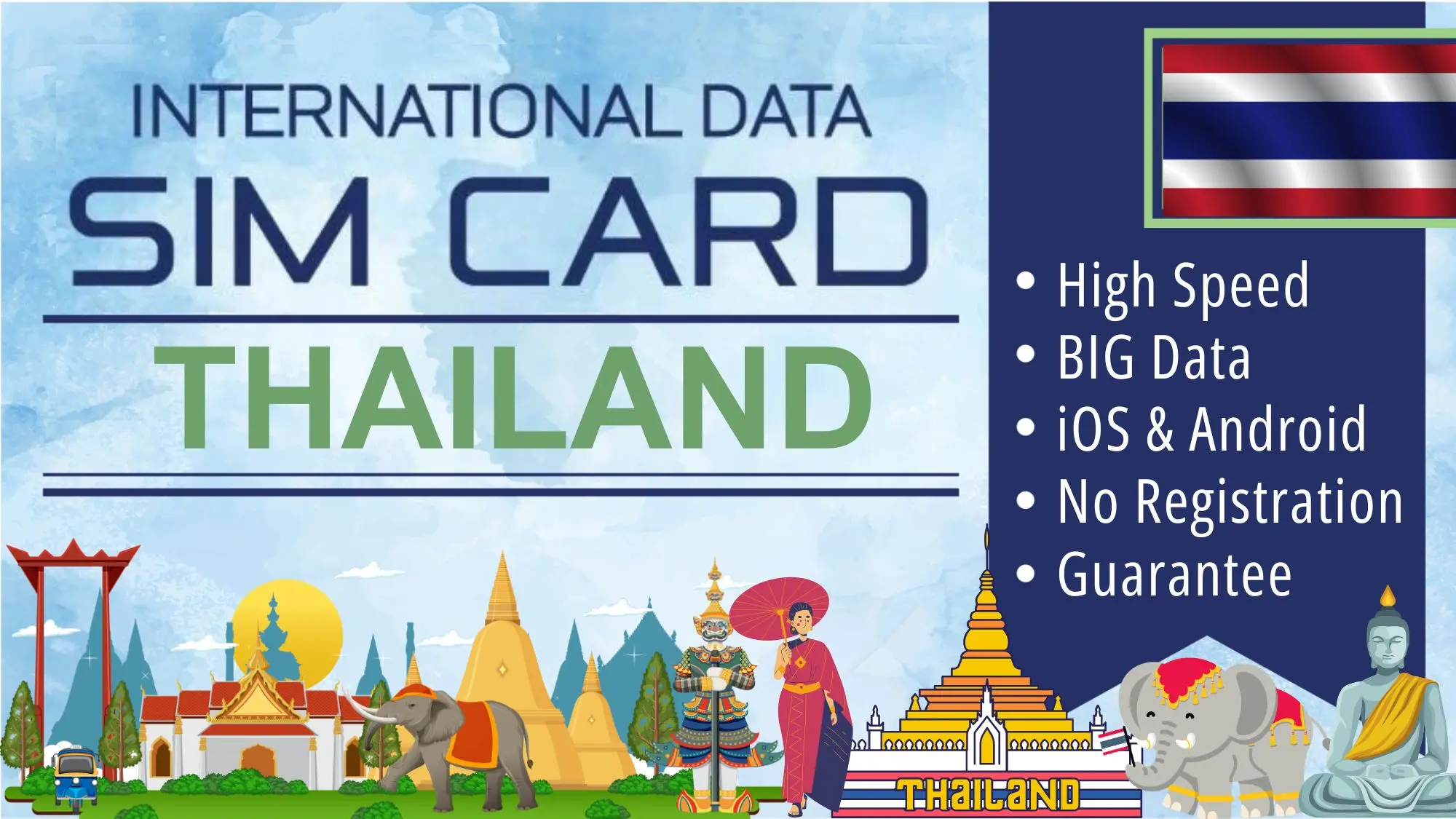 Sim Card Thailand Data Plan - Tourist Simcard Internet Travel Package - Total Data in Bangkok