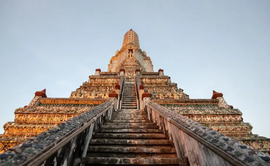 Join Tour Visit Wat Pho and Wat Arun with Local Expert :Meet up point  Bus stop opposite the Elefin Café on Maharat Road in Bangkok