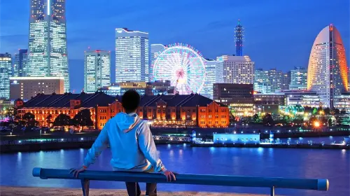 Yokohama nightscape + Slam Dunk Kamakura + Enoshima stroll|Japanese-style 1-day tour in Tokyo