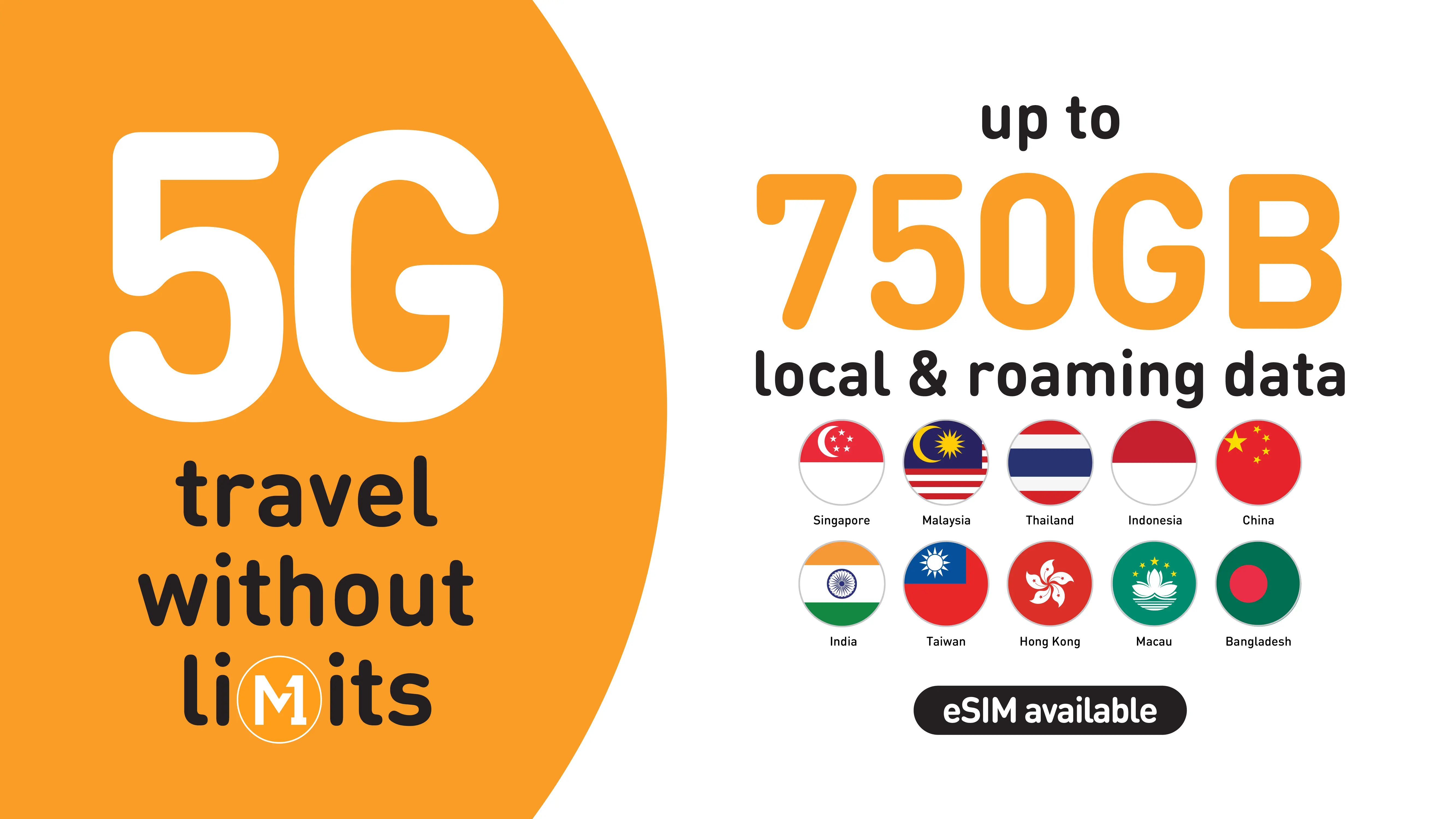 Singapore M1 5G Tourist SIM/eSIM – Airport & City Pick Up in Singapore