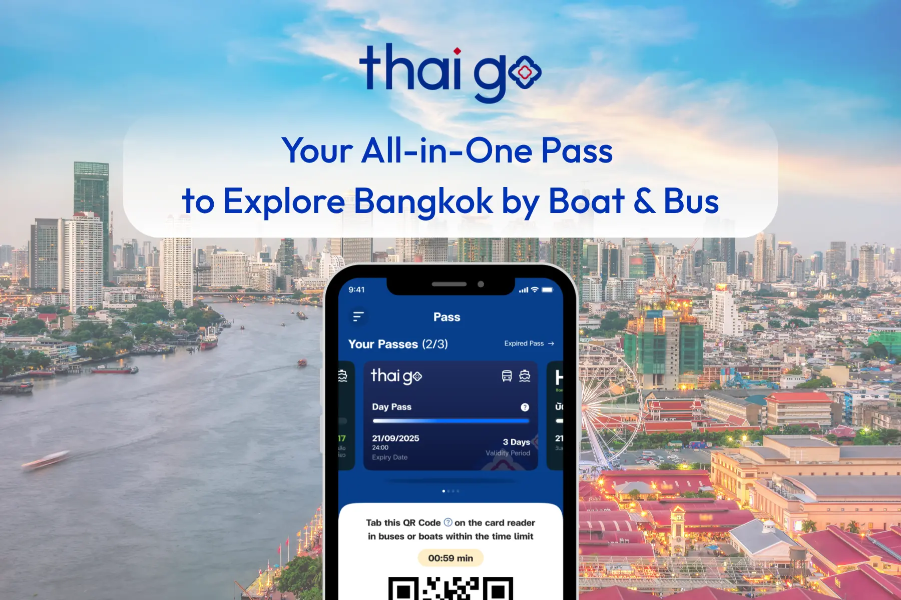 Thai Go Day Pass Unlimited Bus & Boat Package in Bangkok
