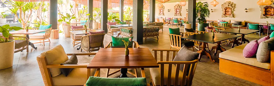 Standing Stones Beach Restaurant at The Royal Purnama Luxury Villas in Bali