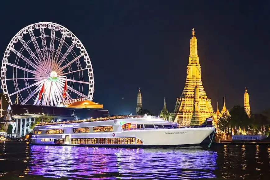 Bangkok: White Orchid Chao Phraya Dinner Cruise free Beer in Bangkok