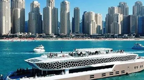 [Lotus Royale Cruise Yacht] Lotus Mega Yacht Night Cruise Around Palm Island – Romantic Sea Sightseeing – Buffet Diner Transport Passes in Dubai - Photo 7